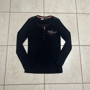 Harley Davidson Vintage Women’s Black Long Sleeve T-Shirt!